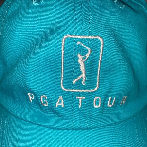 PGA Tour Cap Hat Unisex Adjustable Strap Blue Embroidered Logo Adjustable Strap - Picture 3 of 10